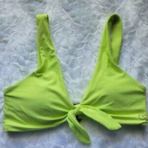 Calia Bikini Top Women's XS Swim Lime Green Tied Front Swimwear NWOT